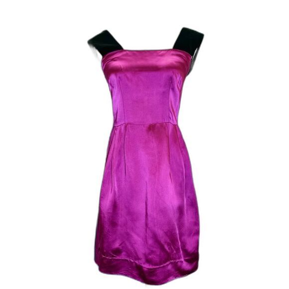 Dolce & Gabbana Magenta Purple Satin Velvet Cocktail Dress Sz S (42) - Picture 1 of 5